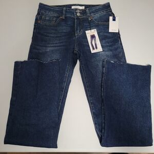 S.O.N.G. Curvy Slim Boot Cut Raw Hem Jeans 7/28